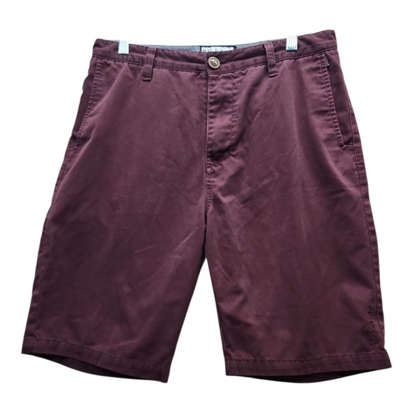 Billabong Other - Billabong Canvas Bermuda Shorts Mens 32 Red Straight Fit Logo Pockets Mid Rise
